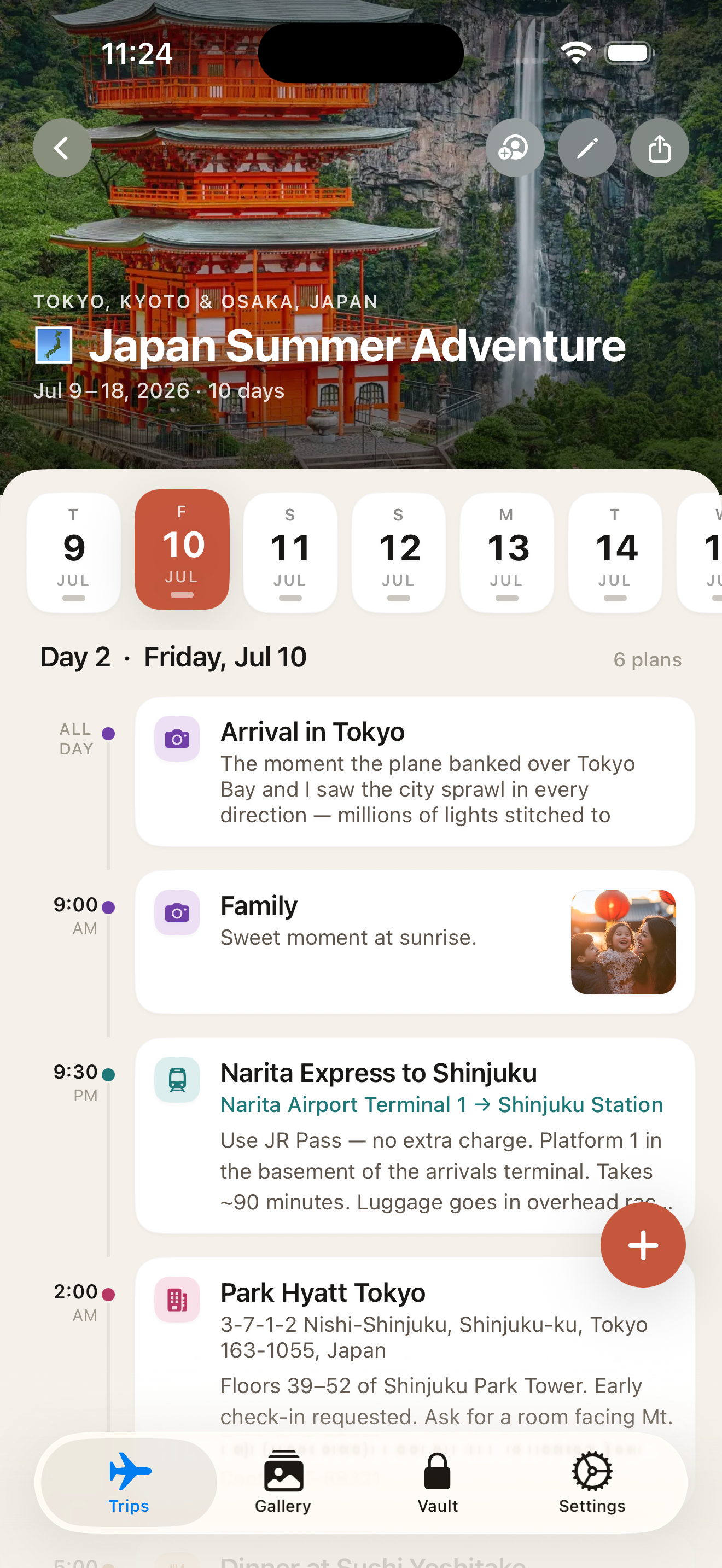 Rich itinerary